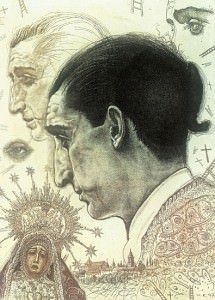 Manolete VI. Aguafuerte y manera negra, 22 x 16 cm. 1997